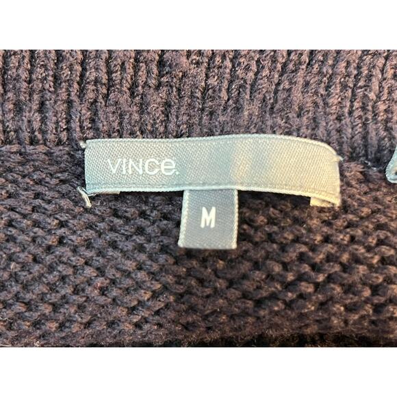 Vince Peplum Cardigan Sweater Medium Purple Lambswool Academia Preppy Twee - Picture 8 of 8